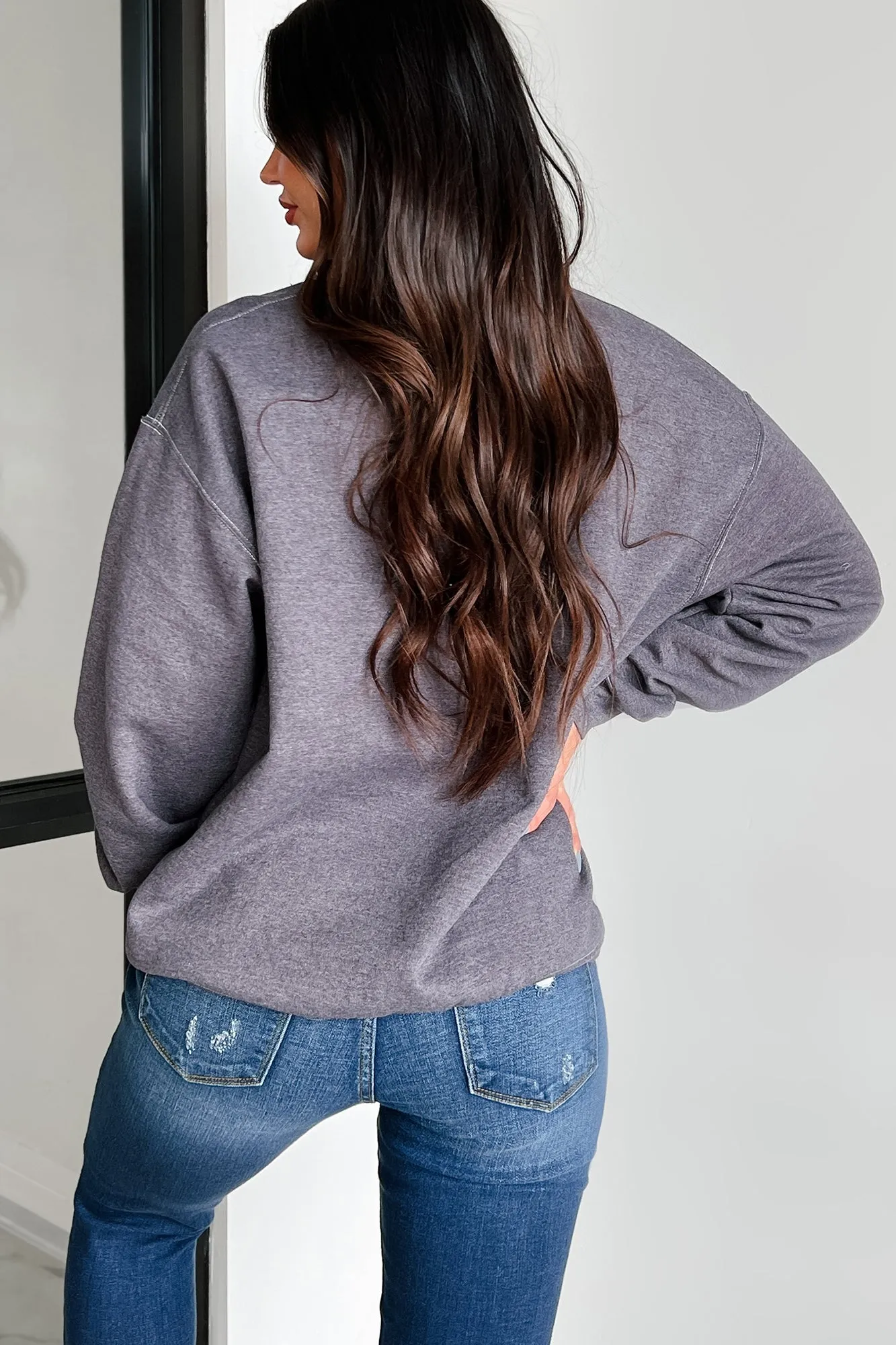 "Midnight Dreamer" Oversized Graphic Sweatshirt (Dark Grey)