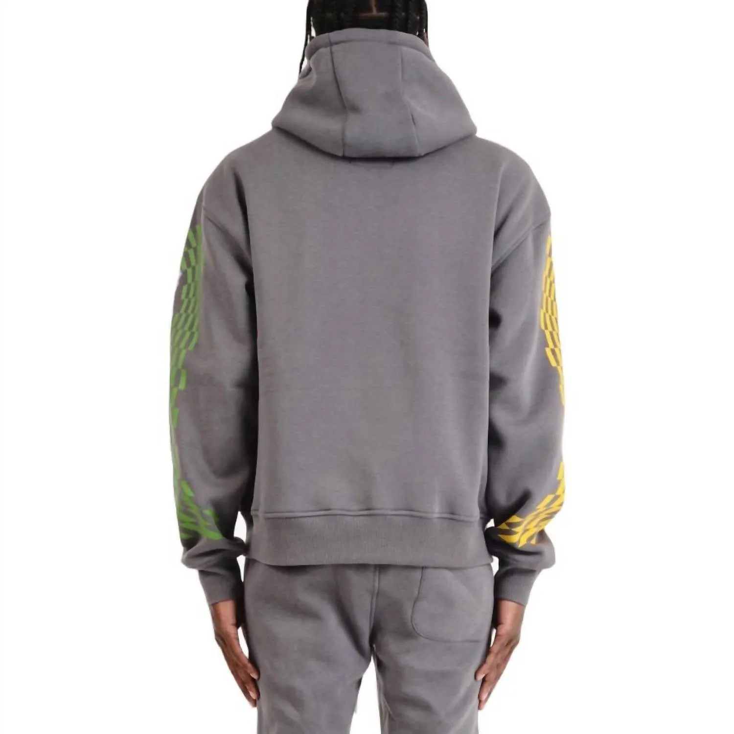 Racing Cropped Hoodie In Grey
