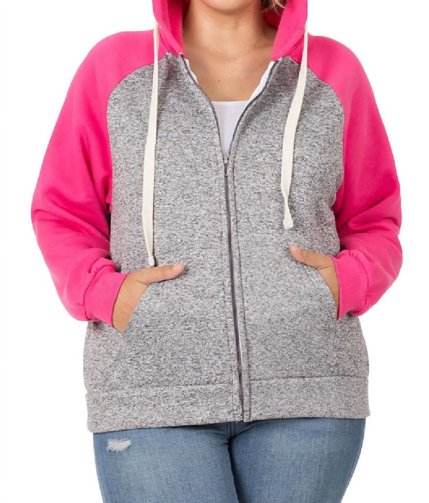 Raglan Sleeved Hoodie In Fuchsia