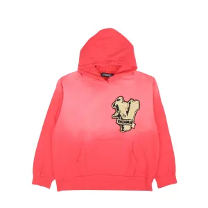 Red Vert Patch Cottton Hoodie