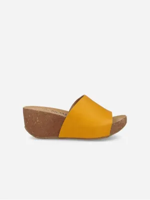 Rossella Women's Vegan Corn Leather Wedges | Ochre