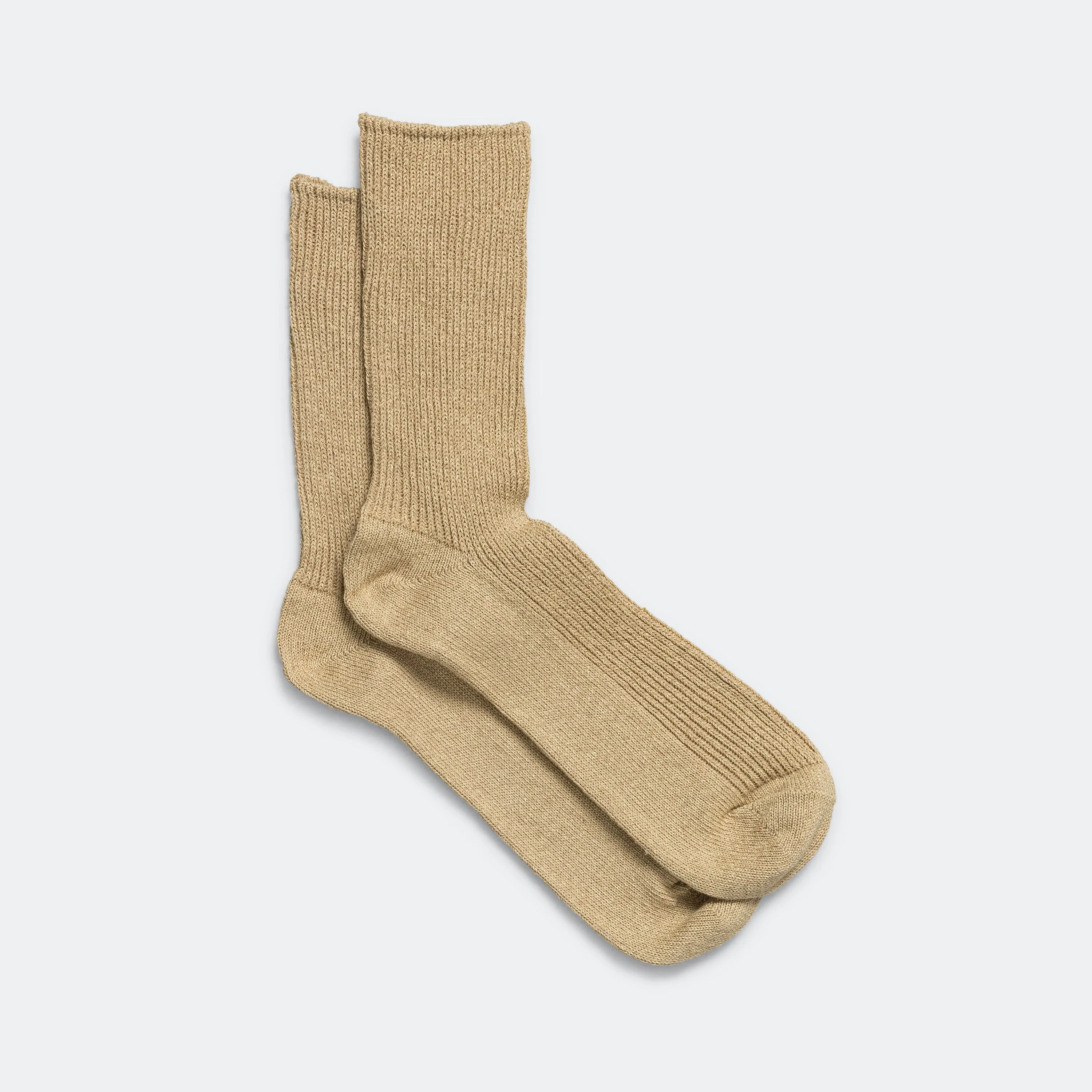 RoToTo Accessories Ribbed Crew Sock - Beige