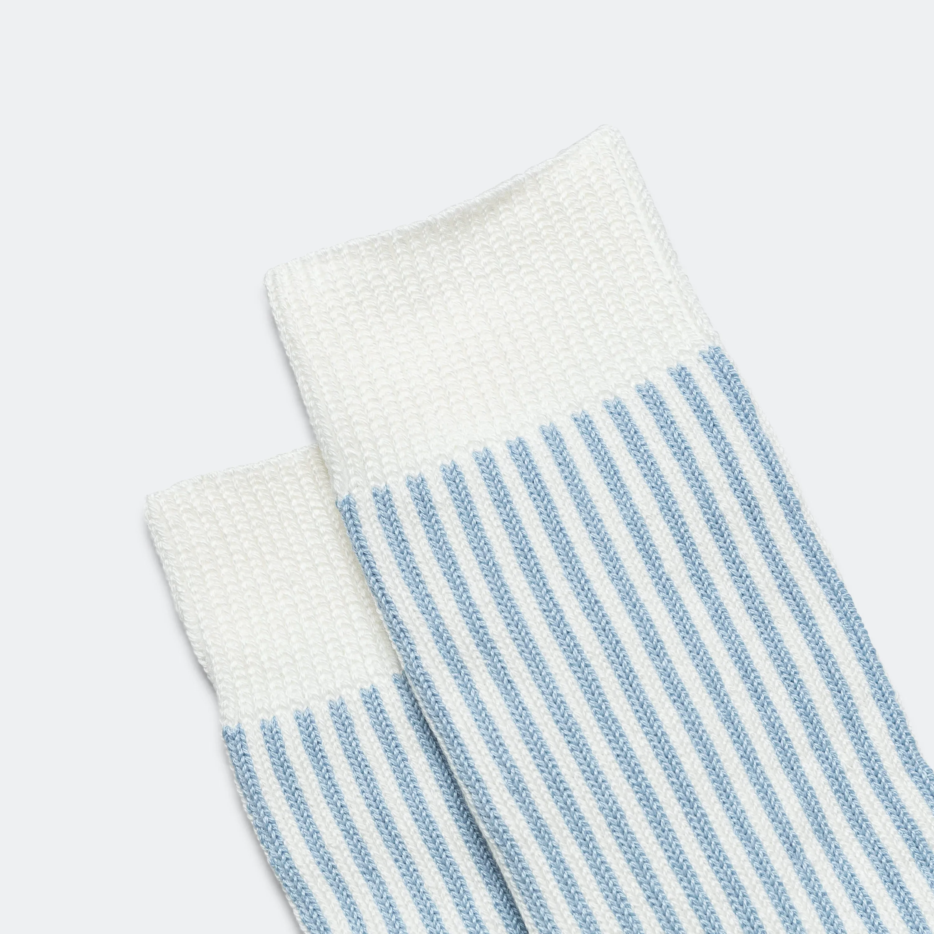 RoToTo Accessories Striped Crew Sock - White/Blue