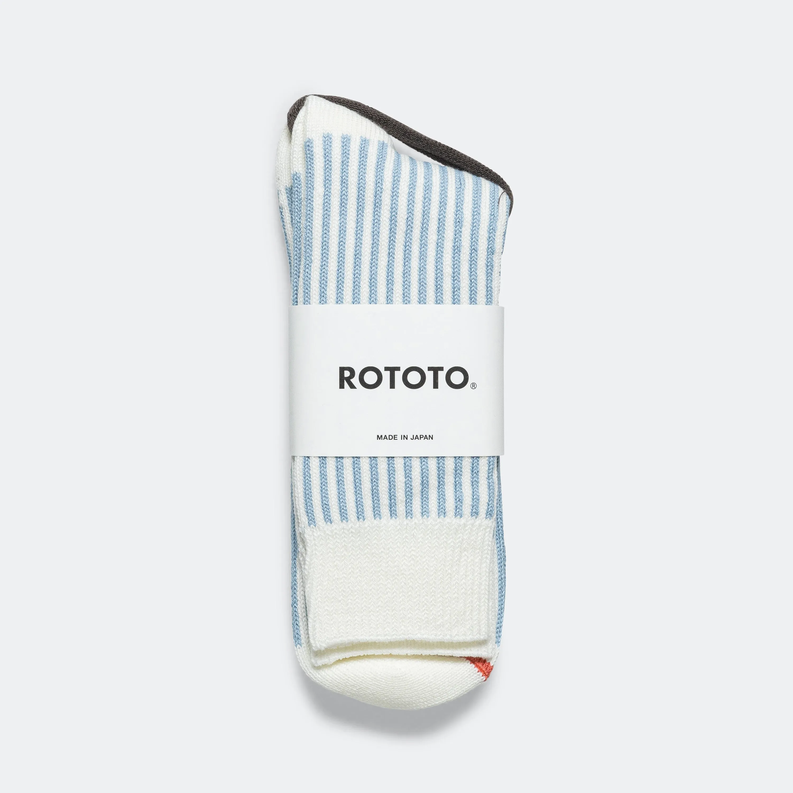 RoToTo Accessories Striped Crew Sock - White/Blue