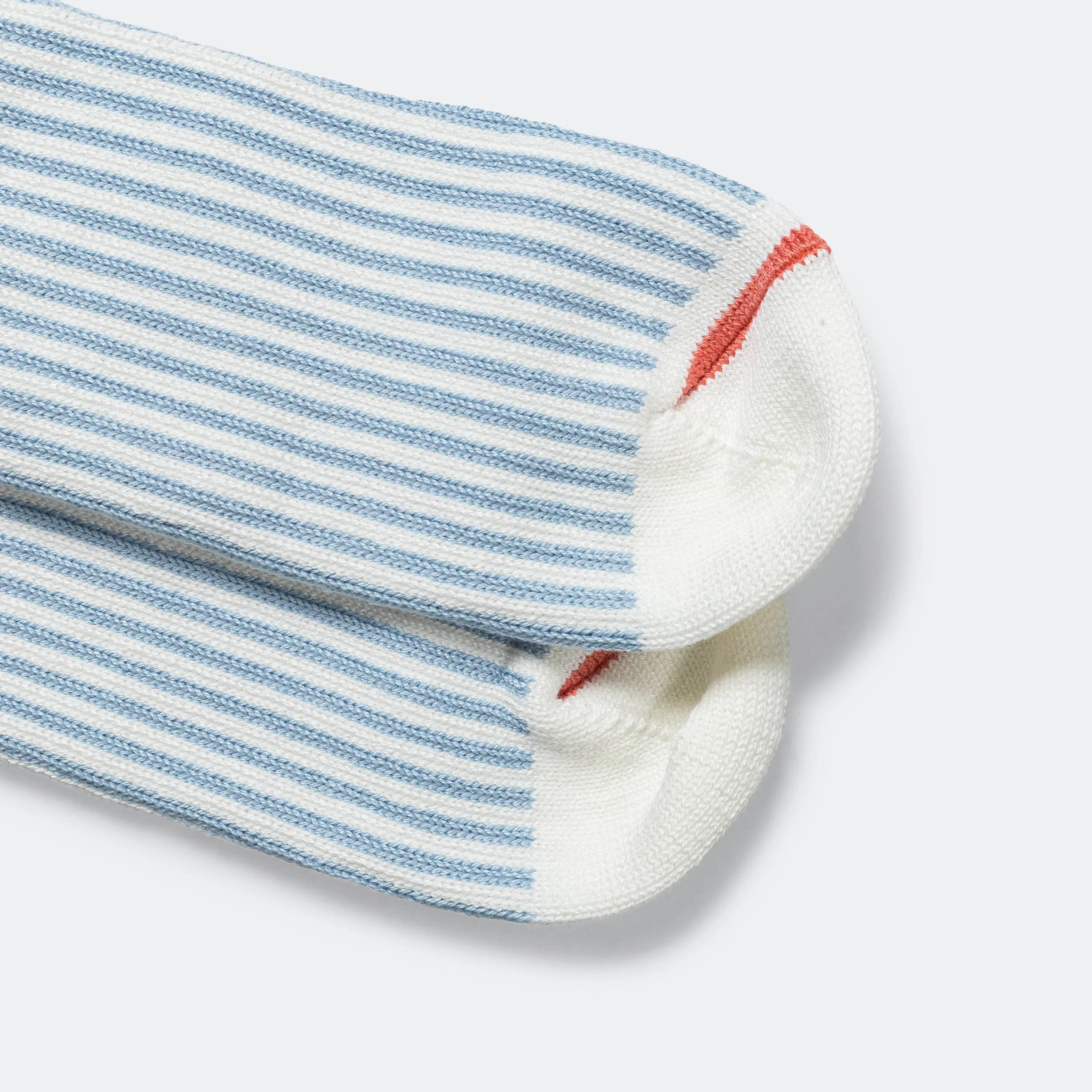 RoToTo Accessories Striped Crew Sock - White/Blue