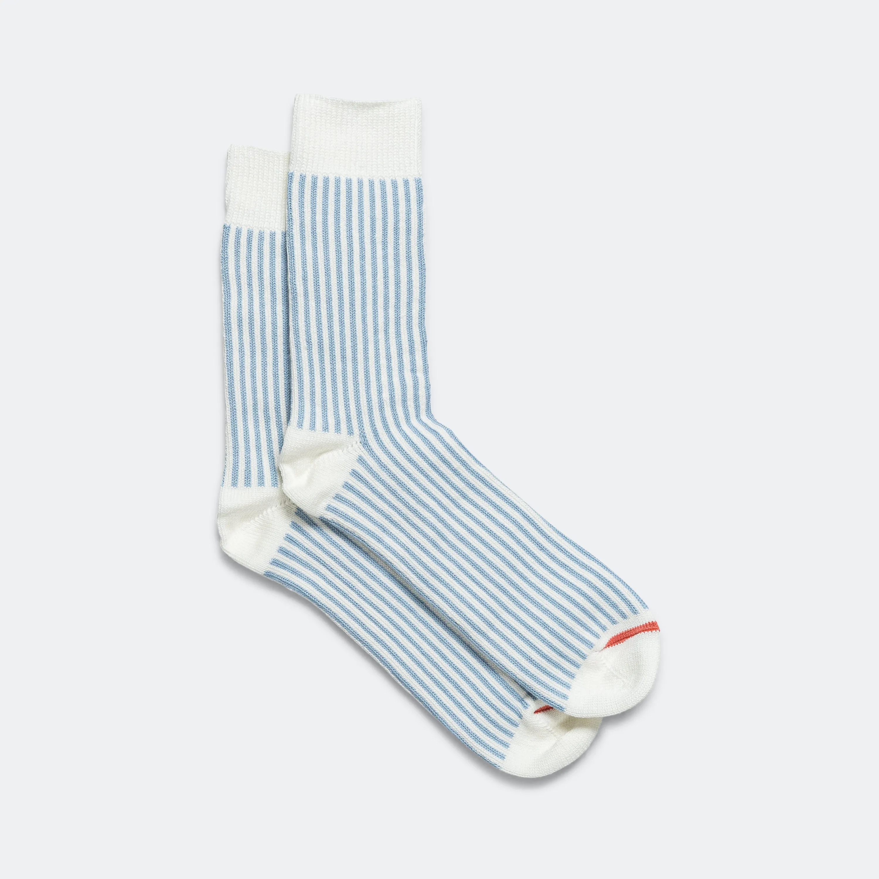 RoToTo Accessories Striped Crew Sock - White/Blue