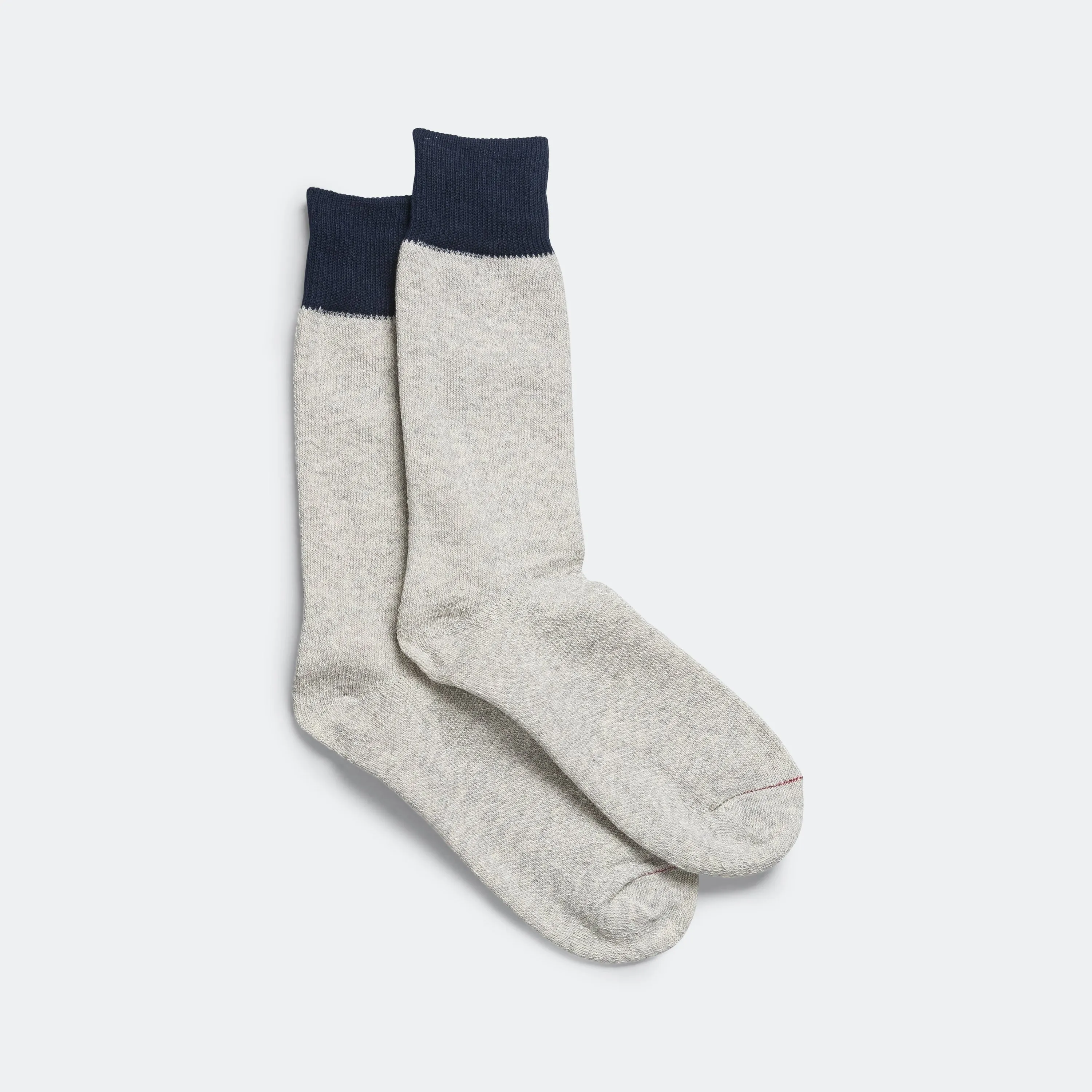 RoToTo Accessories Two Tone Crew Sock - Light Grey/Navy