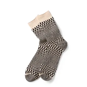 Rototo Checkerboard Sock Black RoToTo Accessories