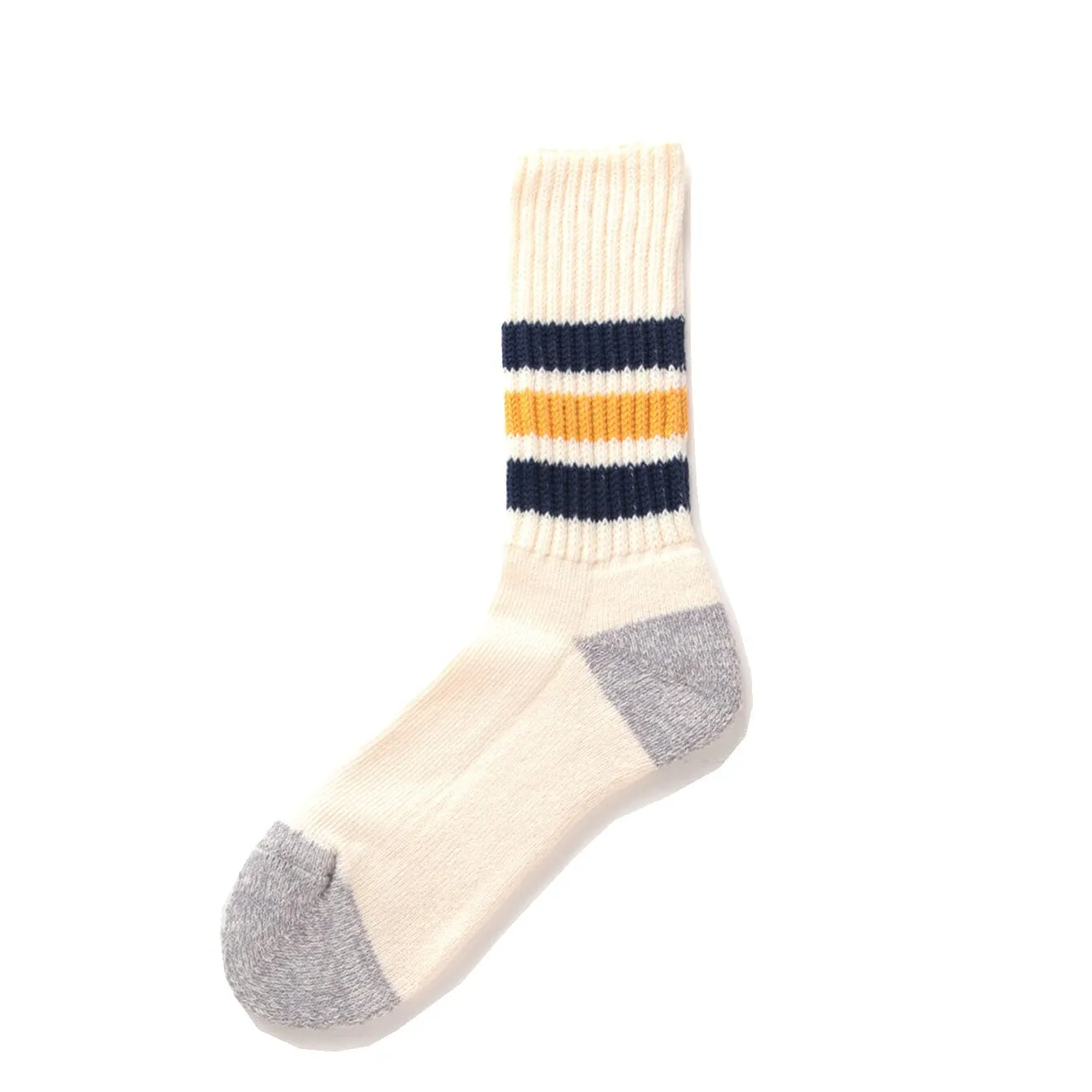 RoToTo Coarse Ribbed Oldschool Crew Socks Navy / Yellow RoToTo Accessories