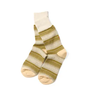 Rototo Multi Stripe Sock Light Olive RoToTo Accessories