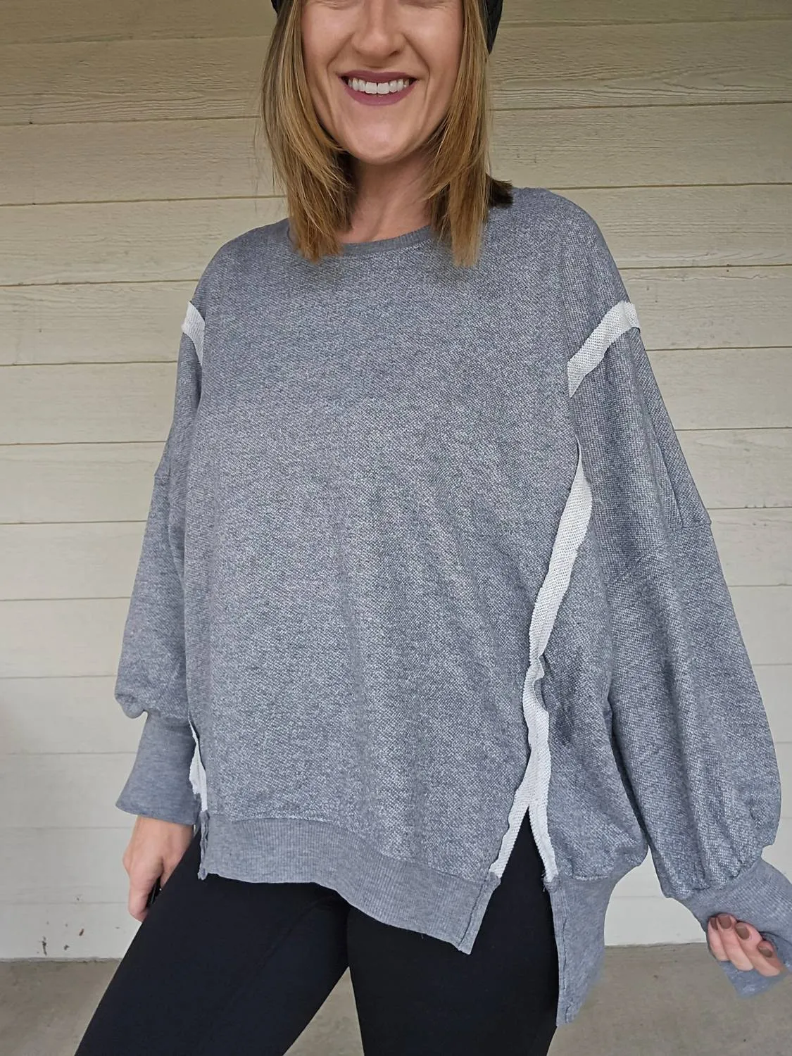 Round Neck Sweatshirt In Grey