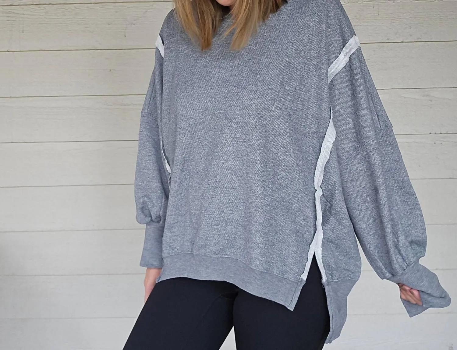 Round Neck Sweatshirt In Grey