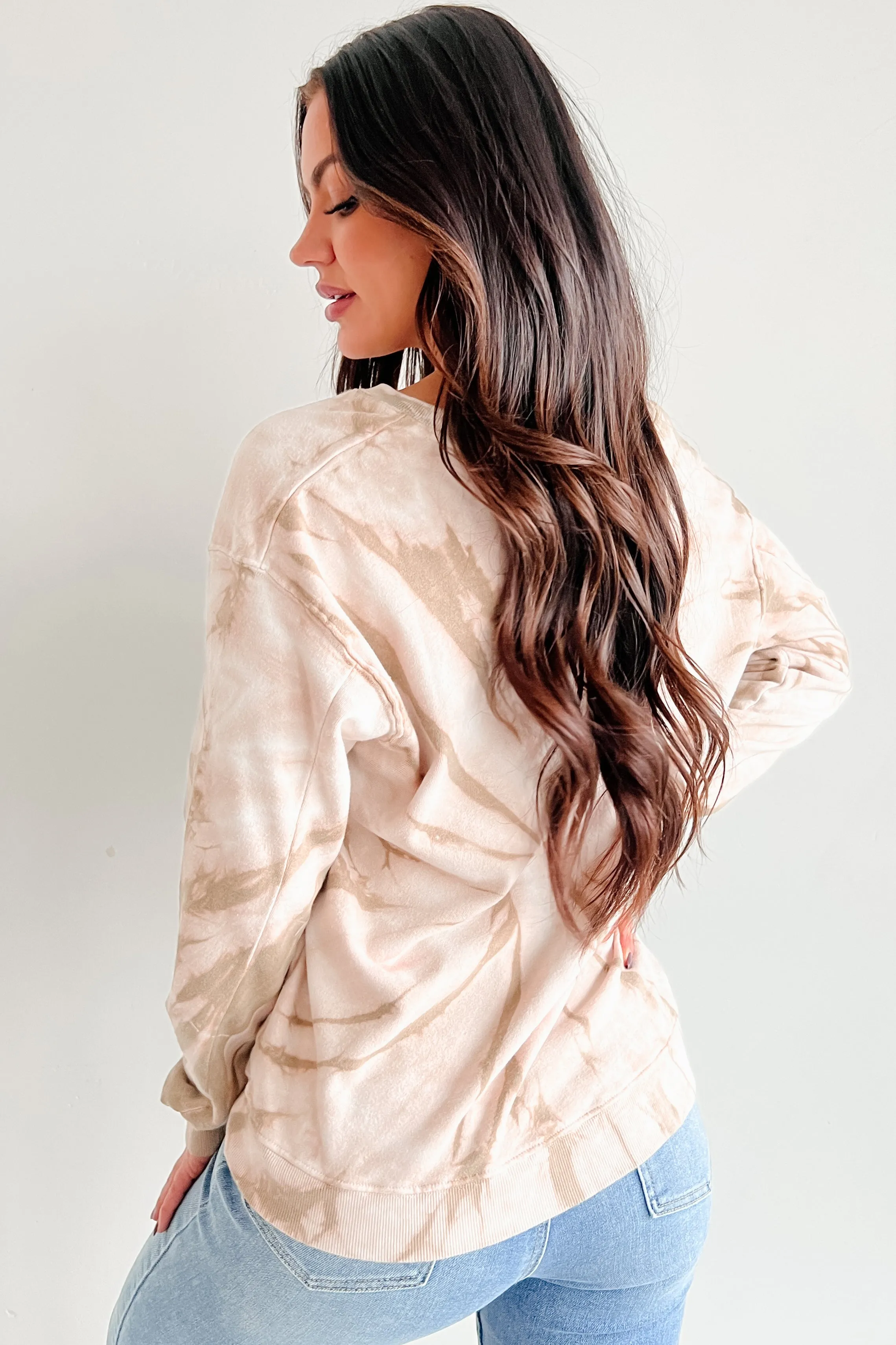 Simply Chillin' Tie Dye Sweatshirt (Taupe)
