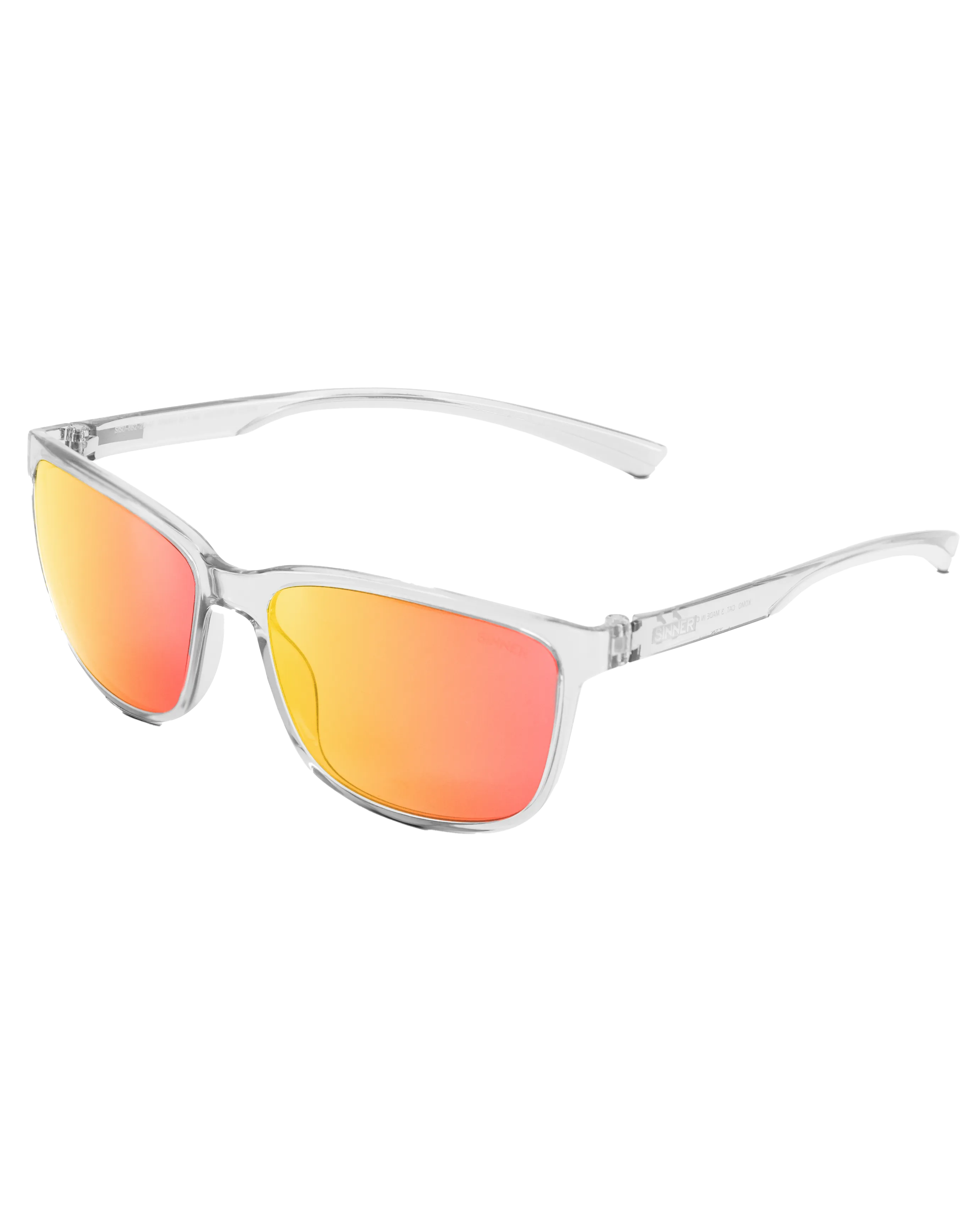 Sinner Sunglasses Komo Sunglasses in Matte Cry Clear & Orange Oil