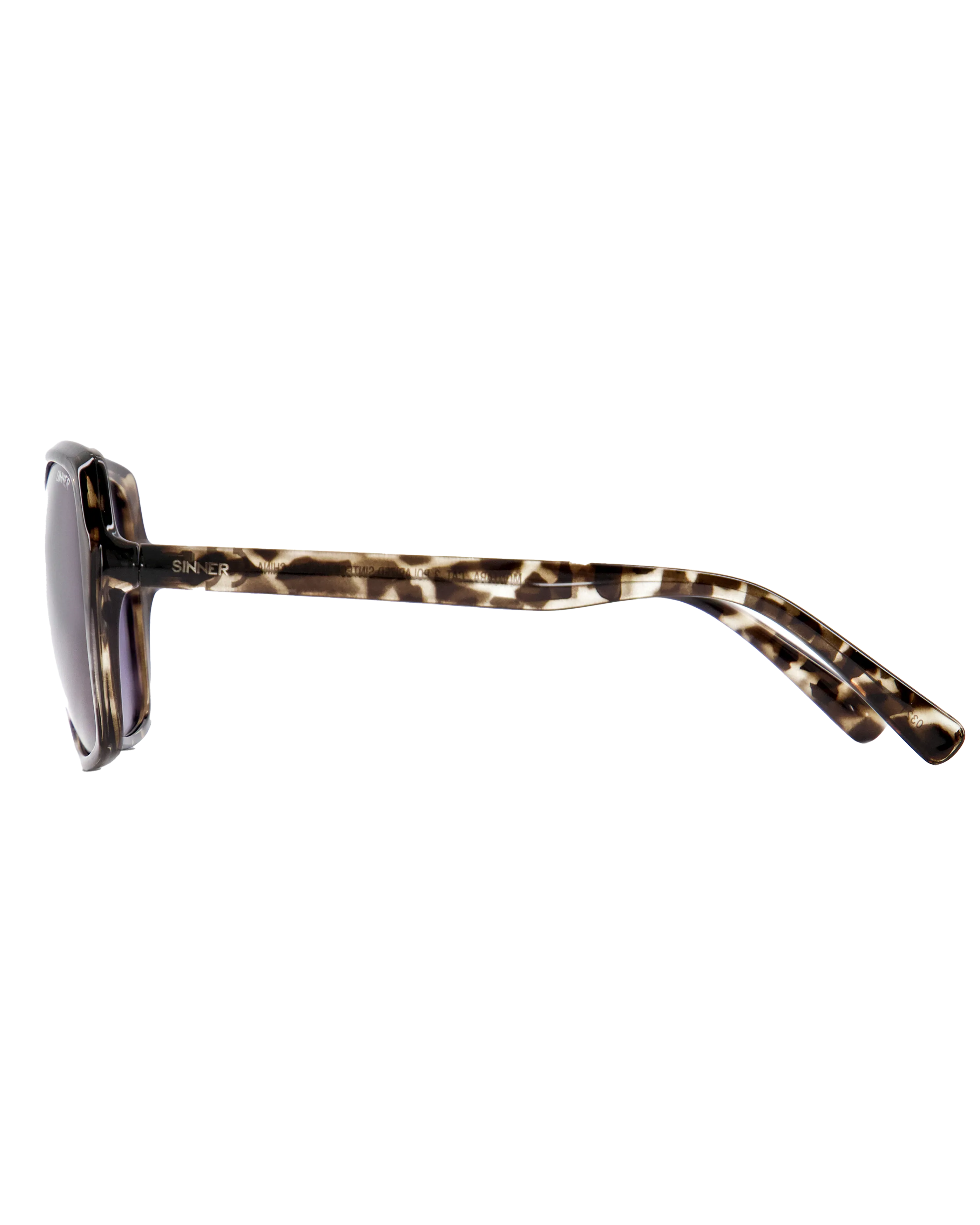 Sinner Sunglasses Montara Polarised Sunglasses in Shiny Black Grey Tortoise & Gradient Smoke