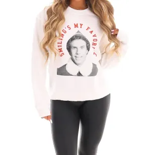 Smiling's My Favorite Sweatshirt In White