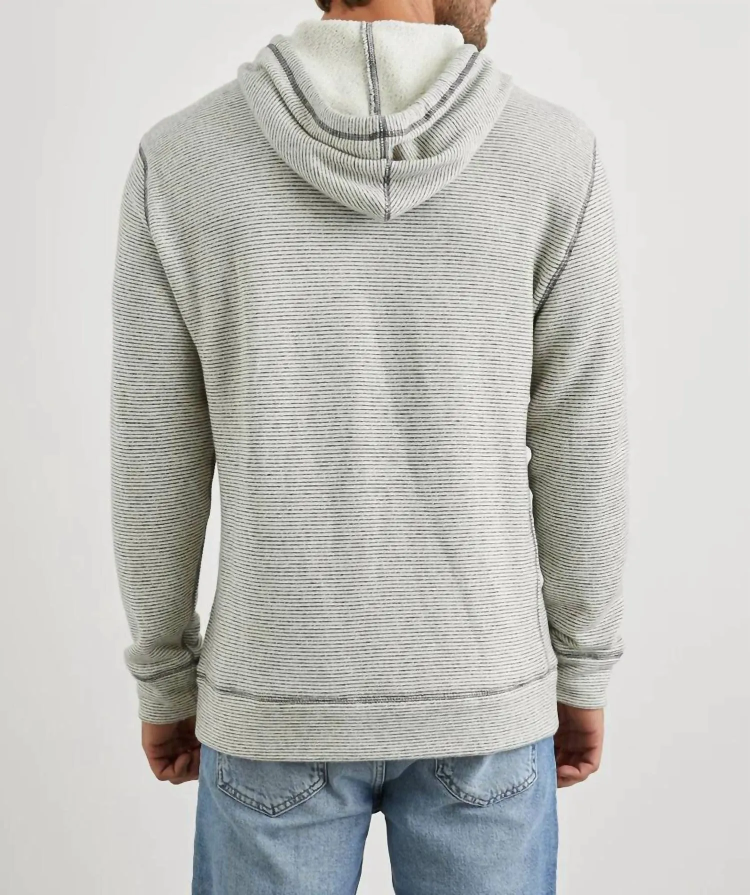 Smith Hoodie In Cream/navy Stripe