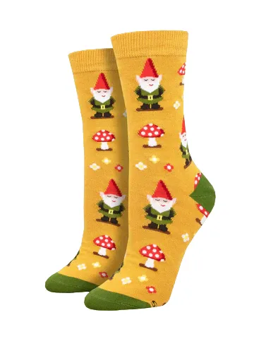 Socksmith Socks Gnome More Mushrooms - Gold