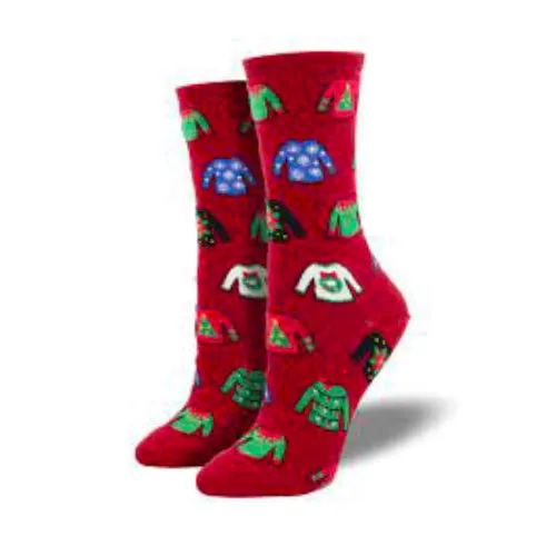 Socksmith Socks Ugly Sweaters-Red