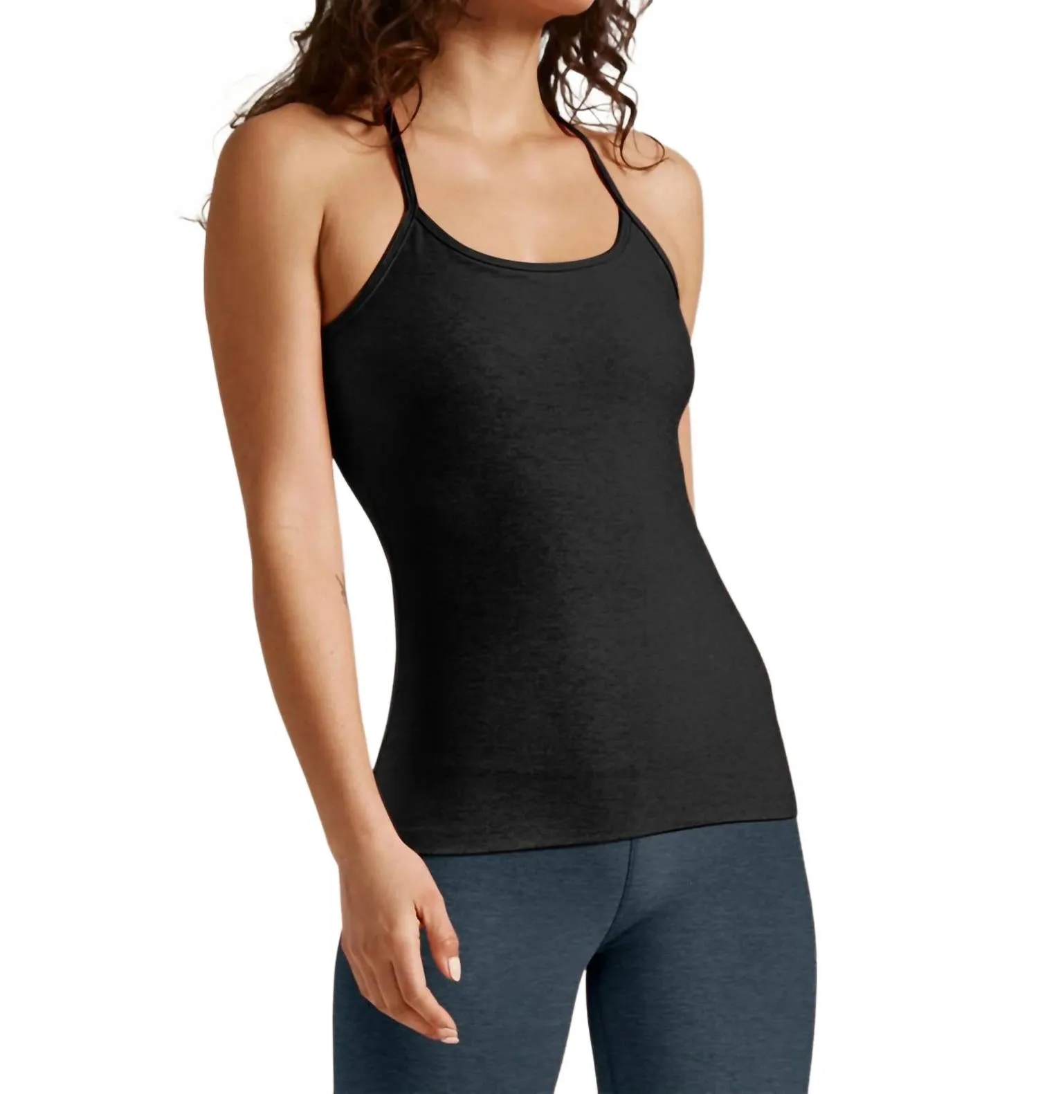 Spacedye Slim Racerback Camisole In Black