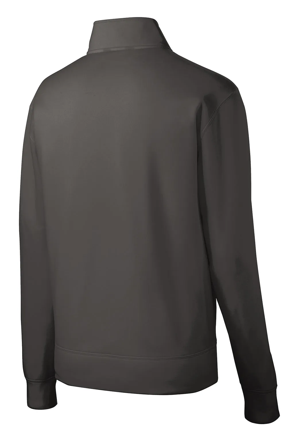 Sport-Tek Mens Sport-Wick Moisture Wicking Fleece Full Zip Sweatshirt w/ Pockets - Iron Grey