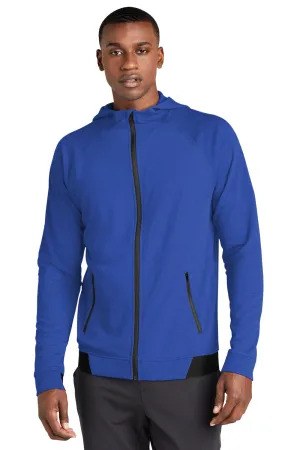 Sport-Tek Mens Strive PosiCharge Full Zip Hooded Sweatshirt Hoodie w/ Pockets - True Royal Blue - Closeout