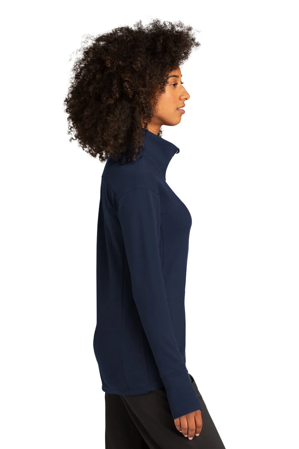 Sport-Tek Womens Flex Fleece Moisture Wicking Full Zip Sweatshirt w/ Pockets - True Navy Blue