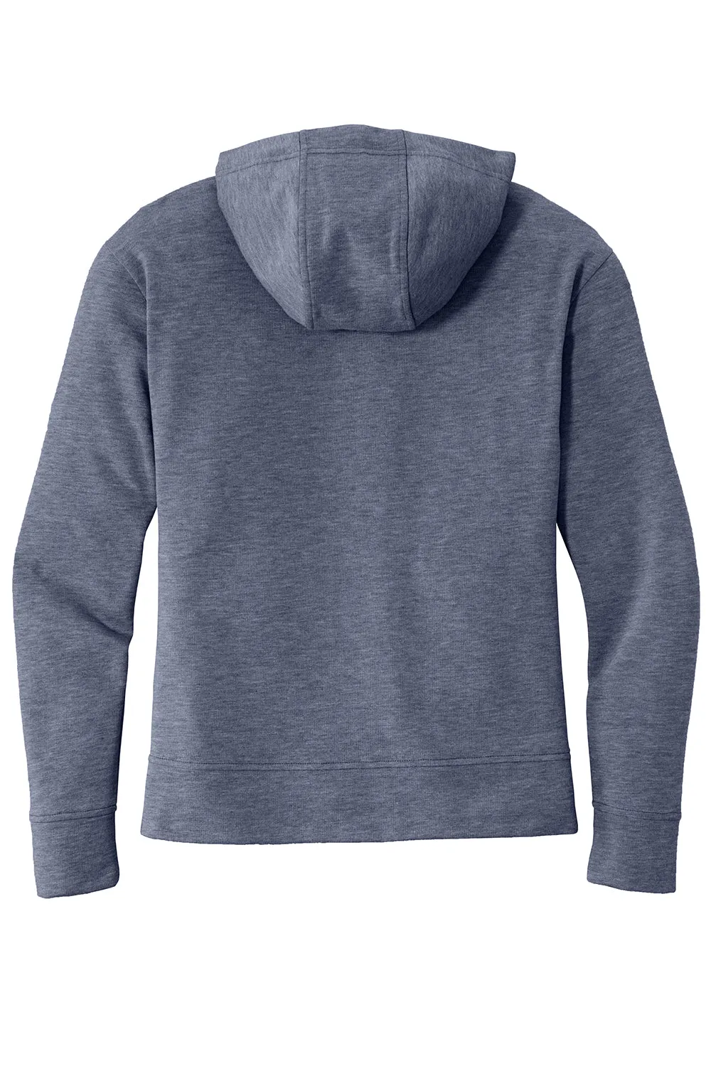 Sport-Tek Womens Moisture Wicking Fleece Full Zip Hooded Sweatshirt Hoodie w/ Pockets - Heather True Navy Blue