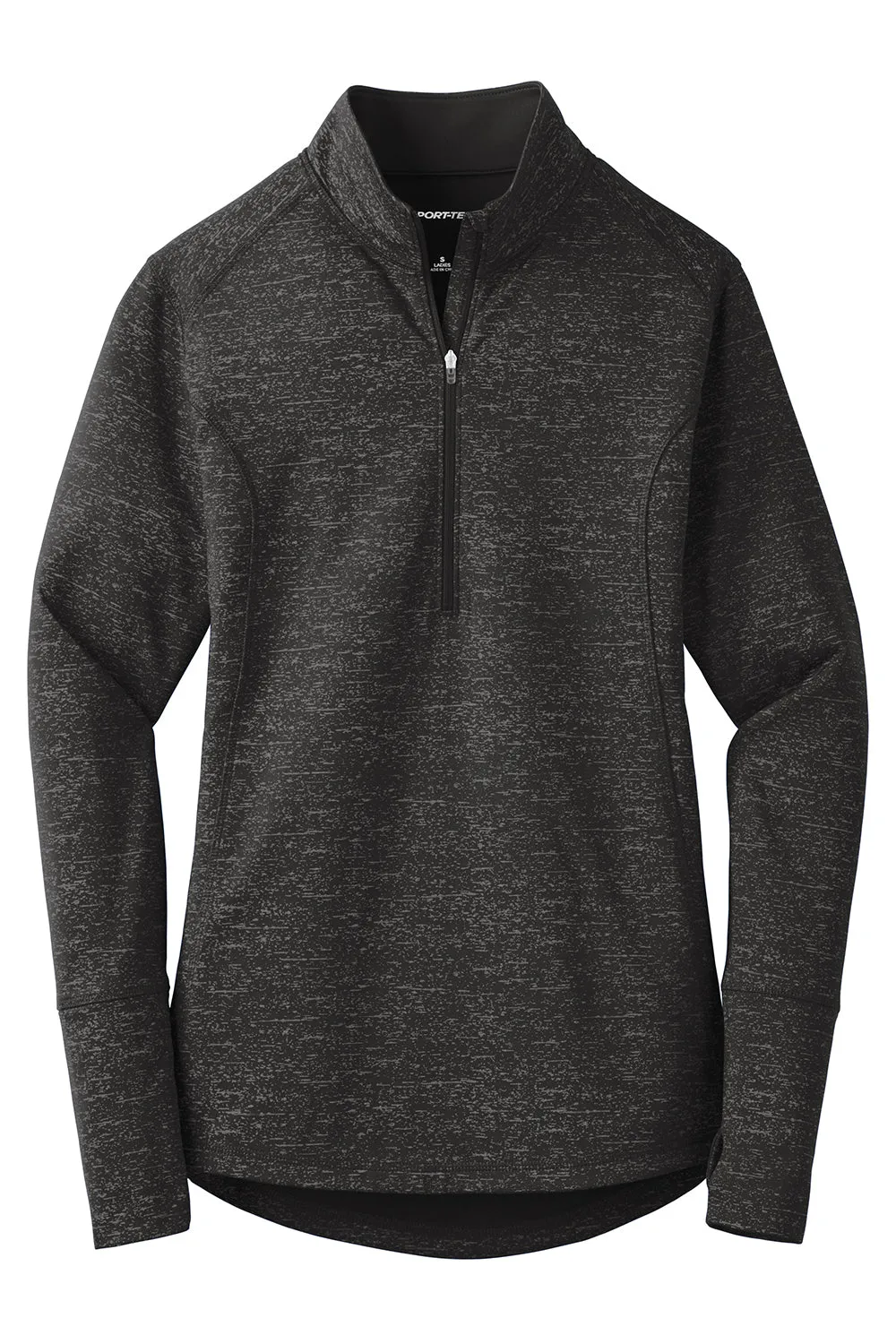 Sport-Tek Womens Sport-Wick Moisture Wicking 1/4 Zip Sweatshirt - Black - Closeout