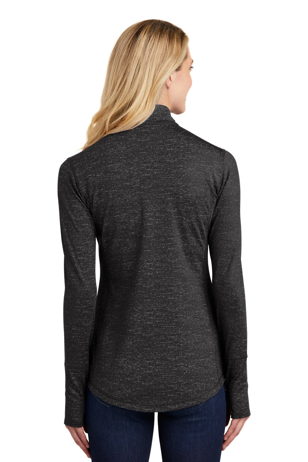 Sport-Tek Womens Sport-Wick Moisture Wicking 1/4 Zip Sweatshirt - Black - Closeout