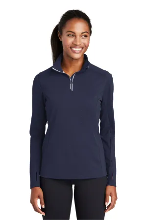 Sport-Tek Womens Sport-Wick Moisture Wicking 1/4 Zip Sweatshirt - True Navy Blue