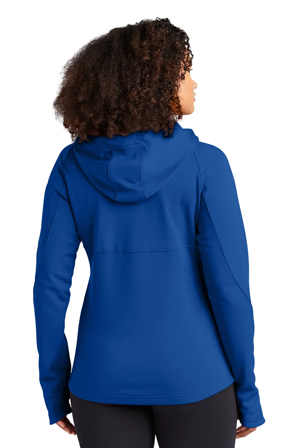 Sport-Tek Womens Tech Moisture Wicking Fleece Full Zip Hooded Sweatshirt Hoodie w/ Pockets - True Royal Blue