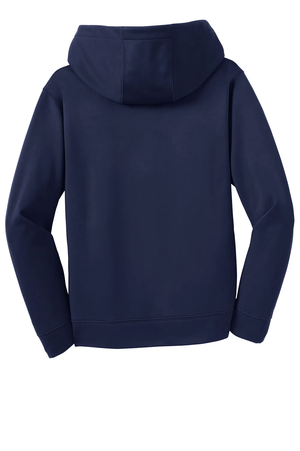 Sport-Tek Youth Sport-Wick Moisture Wicking Fleece Hooded Sweatshirt Hoodie w/ Pouch Pocket - Navy Blue