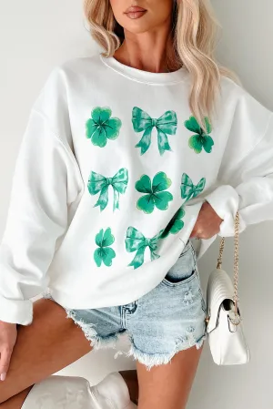 St. Paddy's Day Graphic Crewneck Sweatshirt (White)