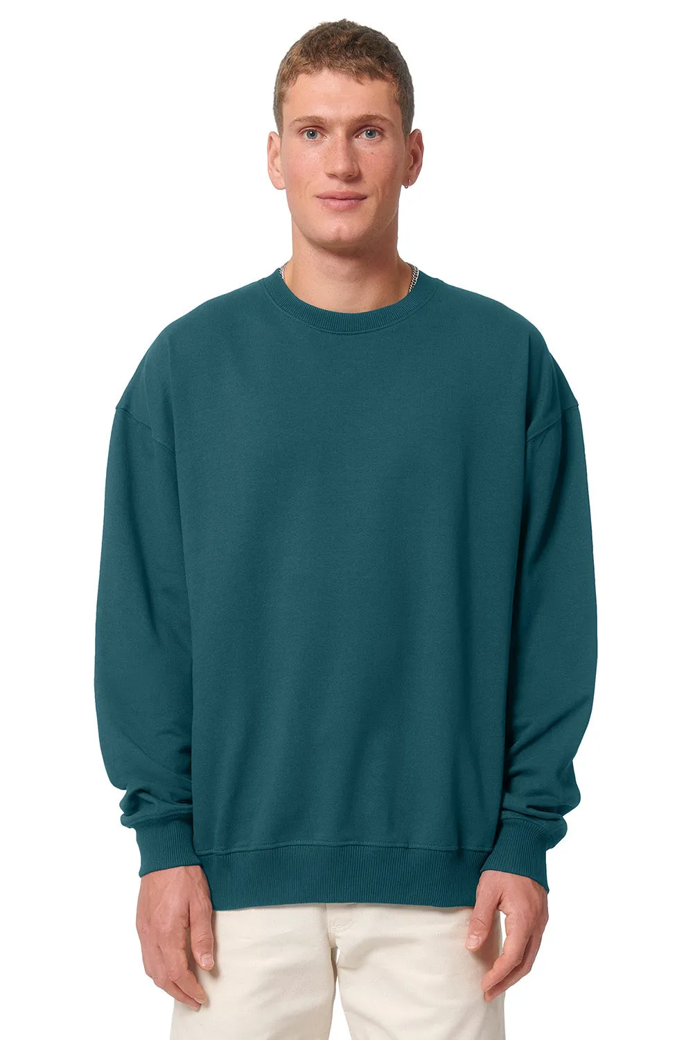Stanley/Stella Mens Ledger Dry Crewneck Sweatshirt - Stargazer Blue