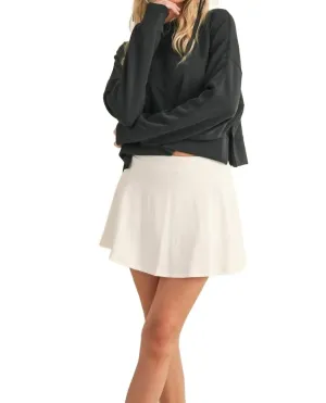 Super Soft Air Scuba Oversized Crop Sweatshirt In Black