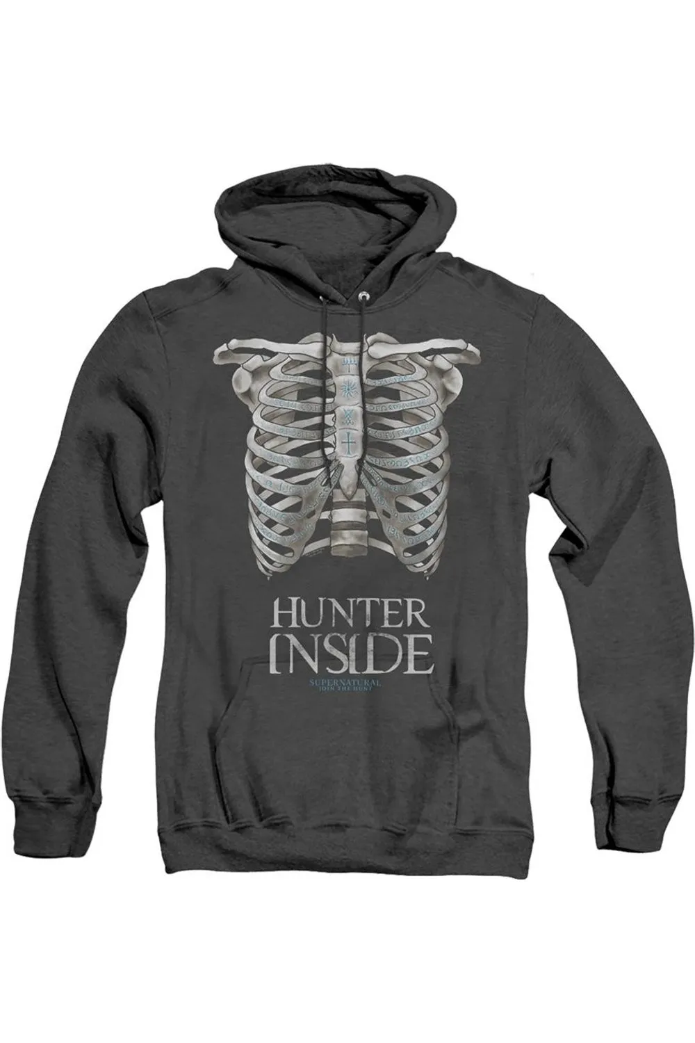 Supernatural Hunter Inside Adult Heather Hoodie / Hooded Sweatshirt