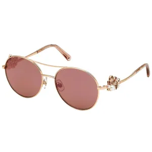 Swarovski Women's Sunglasses - Mirrored Bordeaux Lens Gold Metal Frame | SK0278 33U Versace Sunglasses