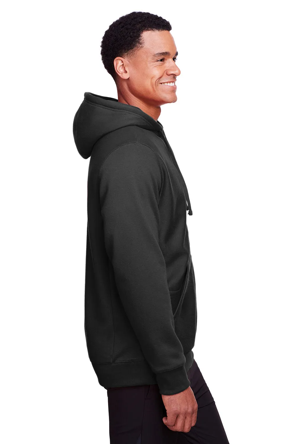 Team 365 Mens Zone HydroSport Fleece Water Resistant Full Zip Hooded Sweatshirt Hoodie w/ Pockets - Black