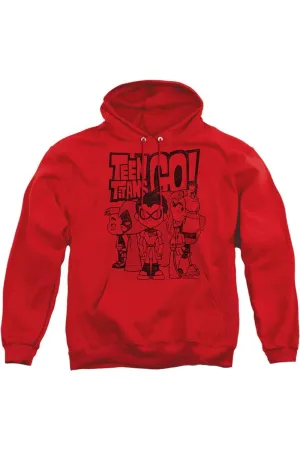 Teen Titans Go Team Up Adult Pull Over Hoodie / Hooded Sweatshirt