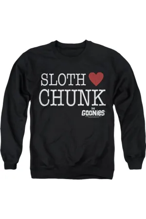 The Goonies Sloth Heart Chunk Adult Crewneck Sweatshirt