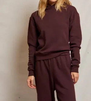 The Heart Cotton Fleece Pullover Hoodie In Blackberry