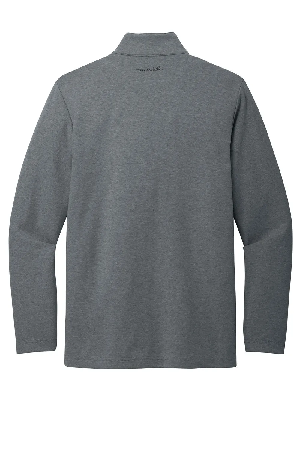 TravisMathew Mens Coveside Wrinkle Resistant 1/4 Zip Sweatshirt - Heather Dark Grey