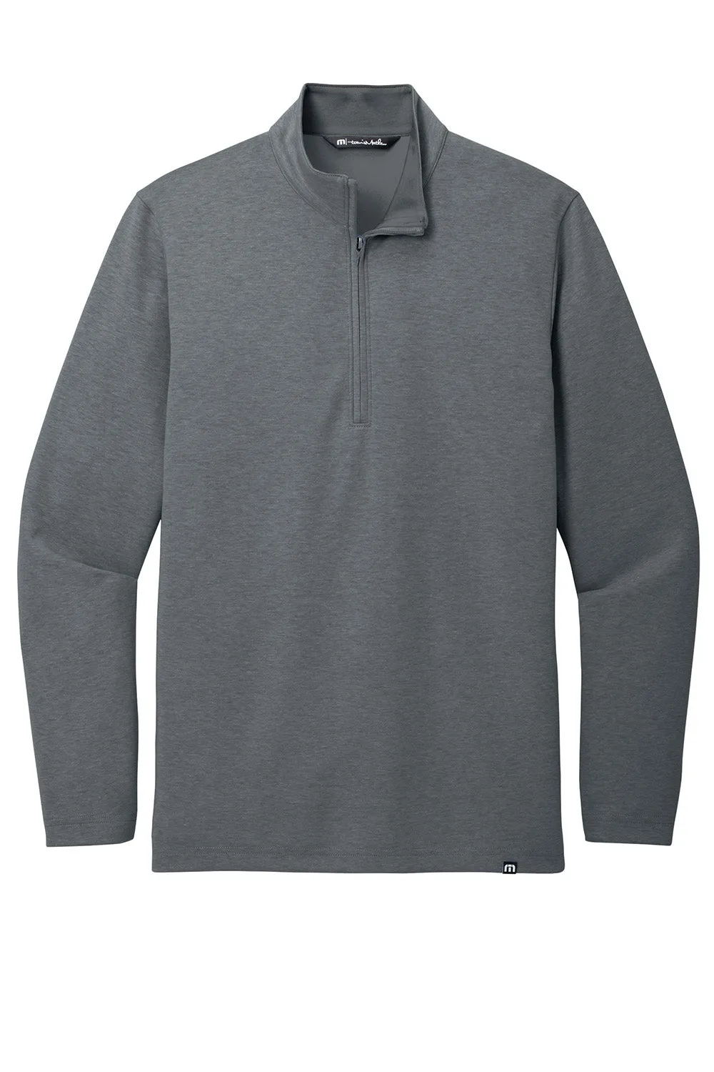 TravisMathew Mens Coveside Wrinkle Resistant 1/4 Zip Sweatshirt - Heather Dark Grey