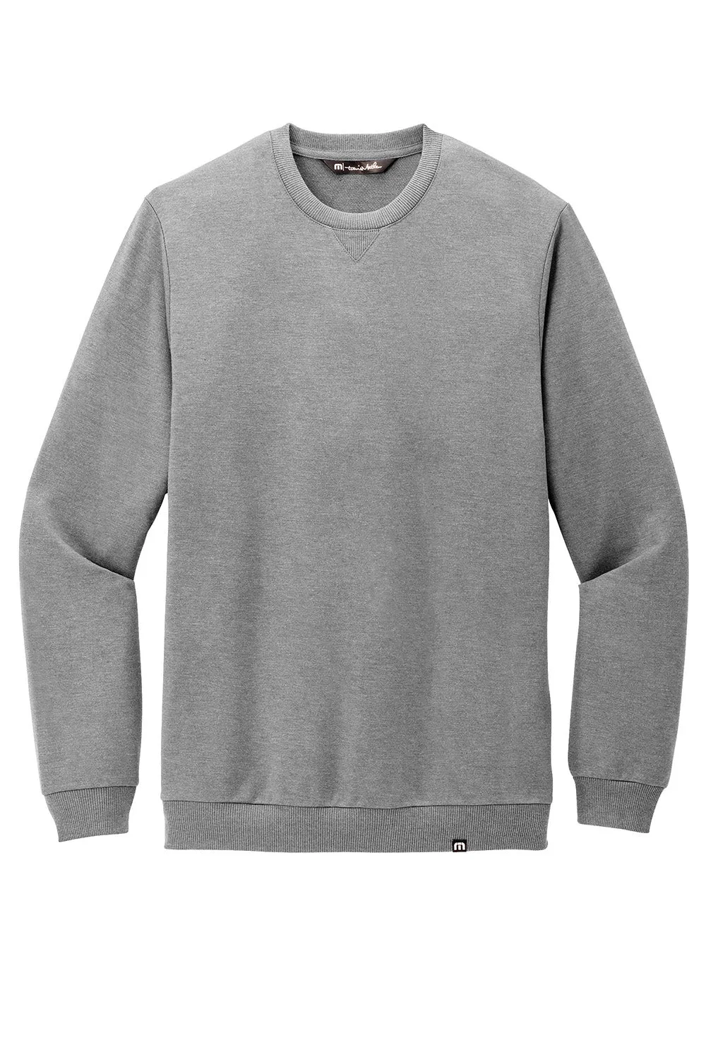 TravisMathew Mens Long Weekend Crewneck Sweatshirt - Heather Light Grey