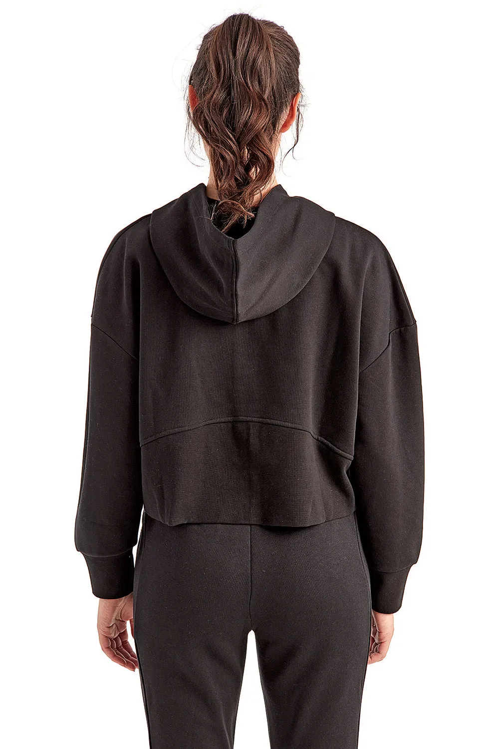 TriDri Womens Alice 1/4 Zip Hooded Sweatshirt Hoodie w/ Pouch Pocket - Black