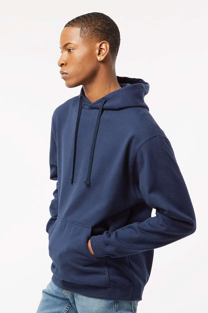 Tultex Mens Fleece Hooded Sweatshirt Hoodie w/ Pouch Pocket - Navy Blue