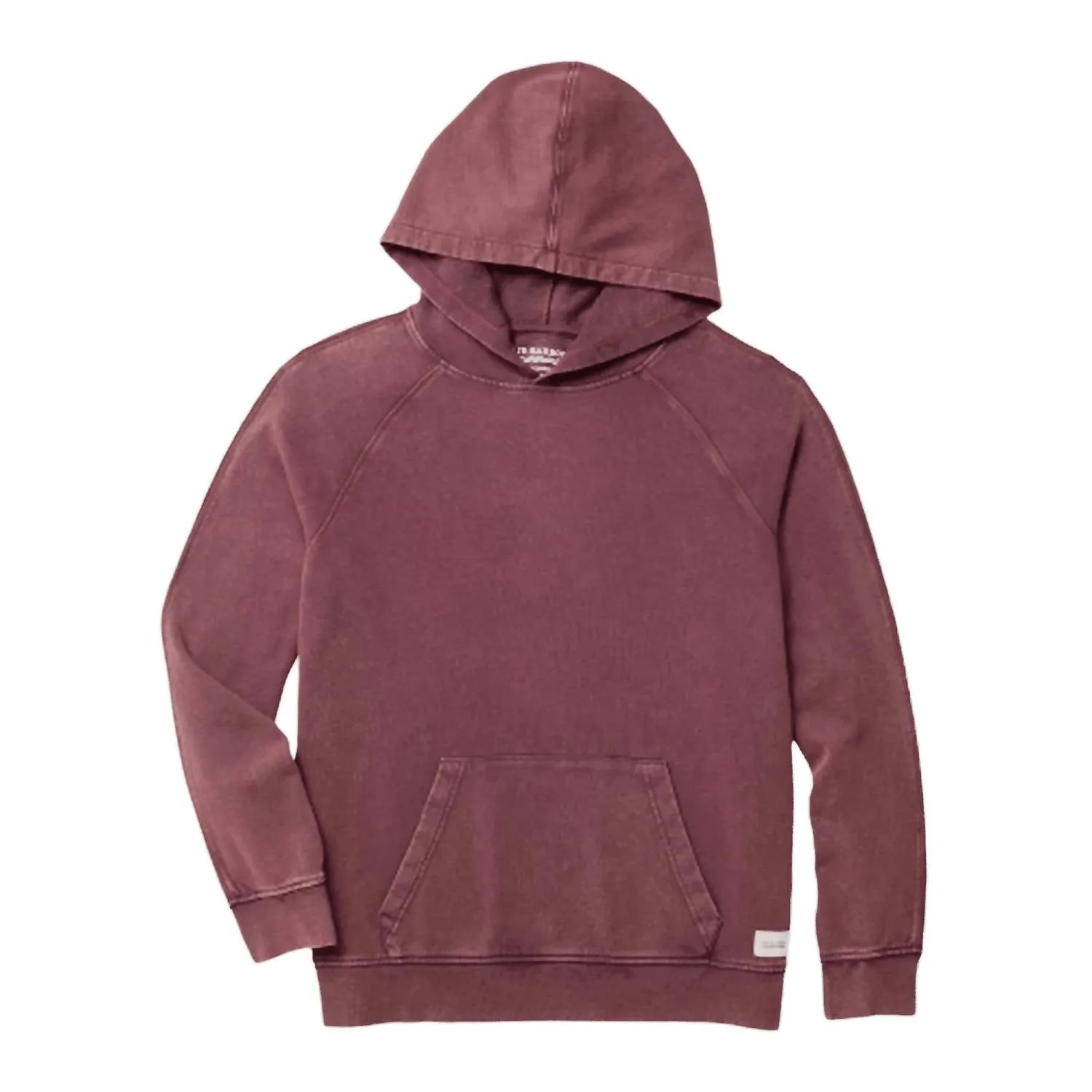 Vintage-Washed Saltaire Hoodie In Burgundy