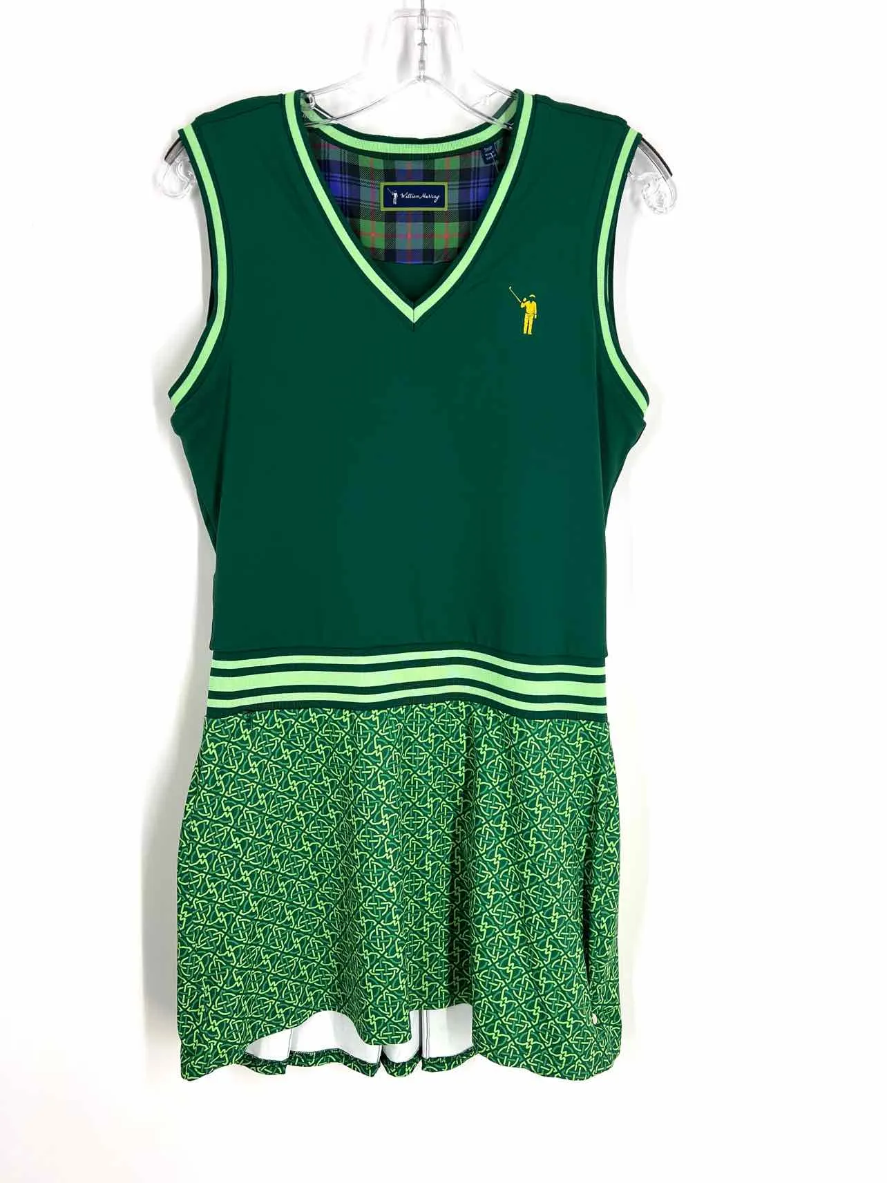 William Murray Size S Green Stripe Print Activewear Dress