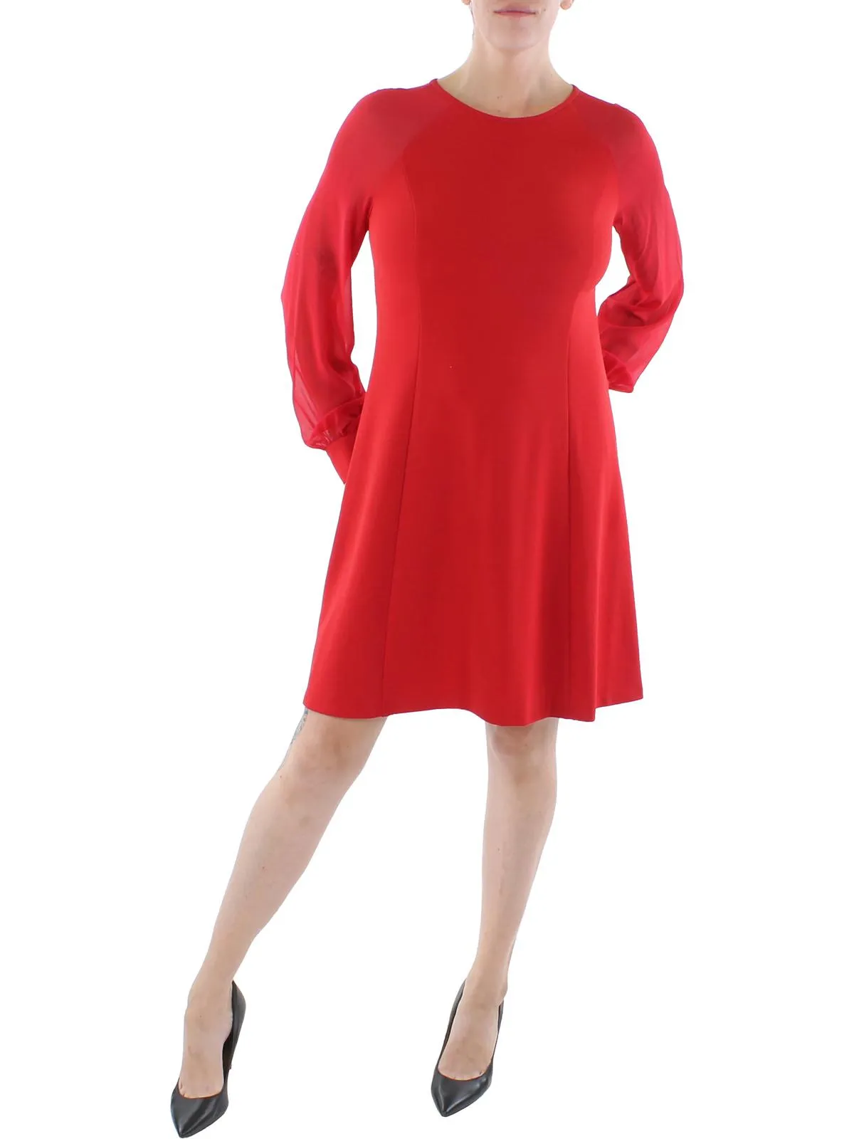 Womens Illusion Knee Wear to Work Dress